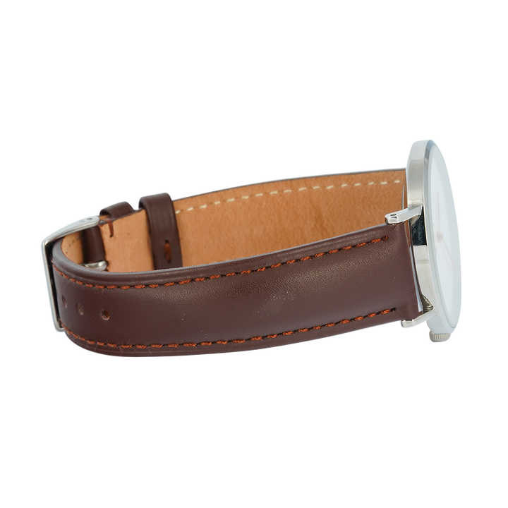 Jam Tangan WISH/KEY Poppy WK6012S/03D Women White Dial Black Leather Strap