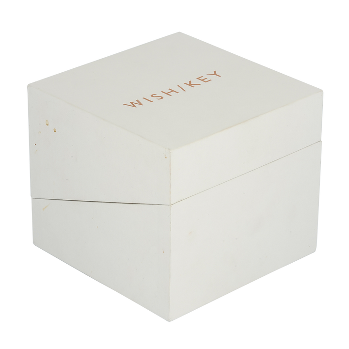 Jam Tangan WISH/KEY Poppy WK6012S/03D Women White Dial Black Leather Strap