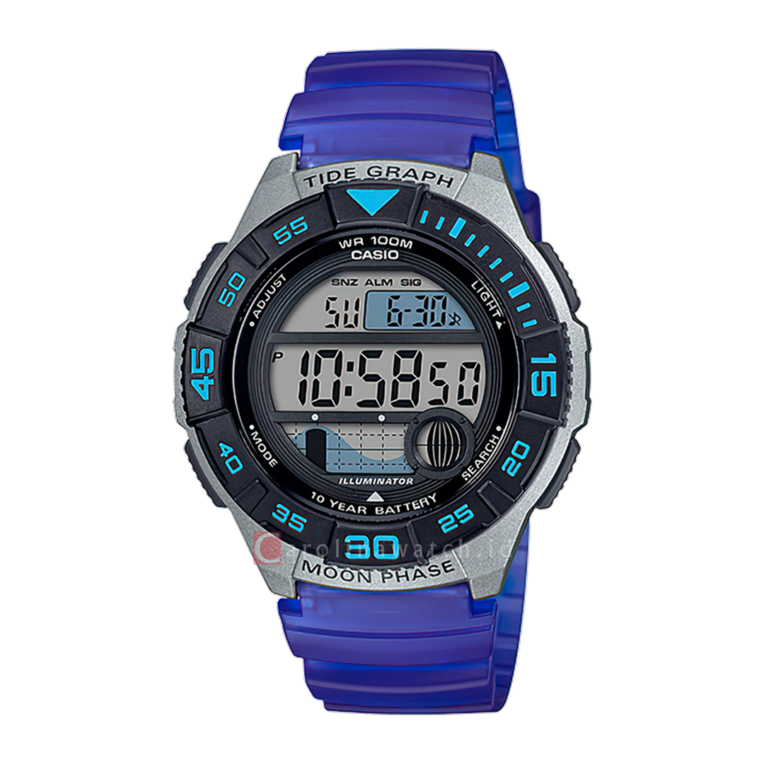 Jam Tangan Casio General WS-1100H-2A Men Digital Dial Blue Resin Band