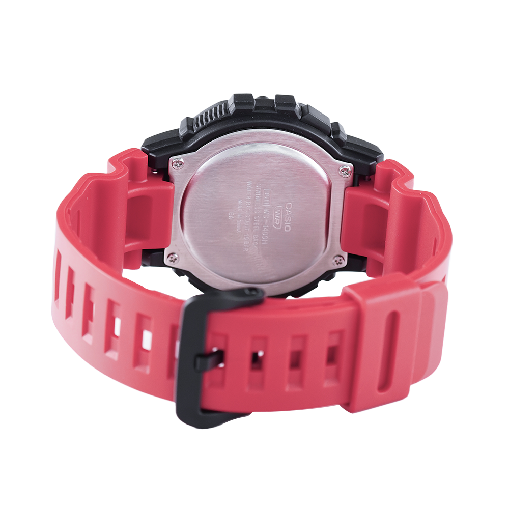 Jam Tangan Casio WS-1400H-4A Men Digital Dial Red Resin Band