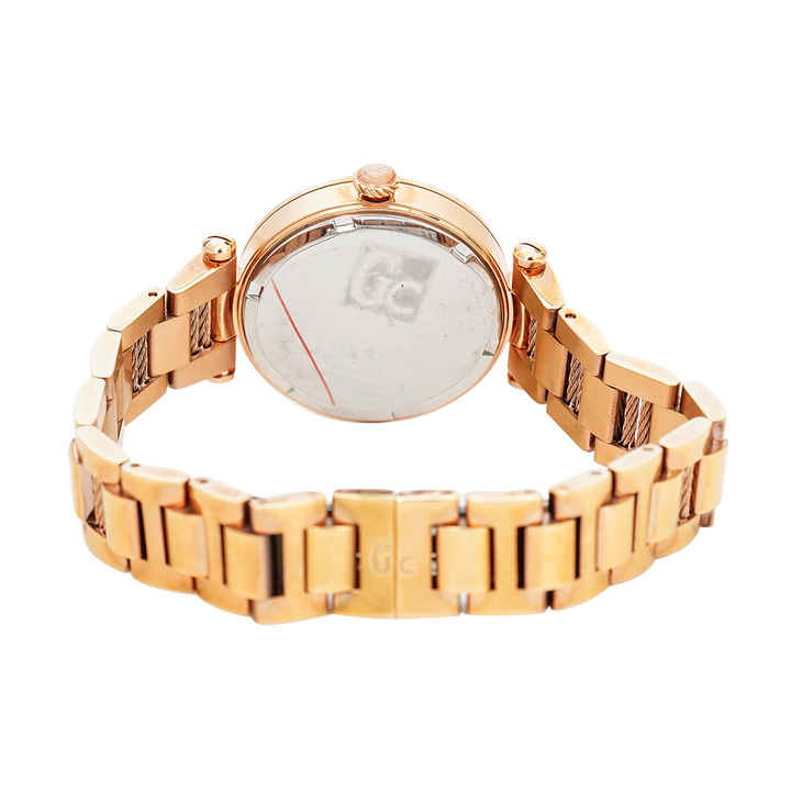 Jam Tangan GC Y18114L1 Women White Dial Gold Stainless Steel Strap