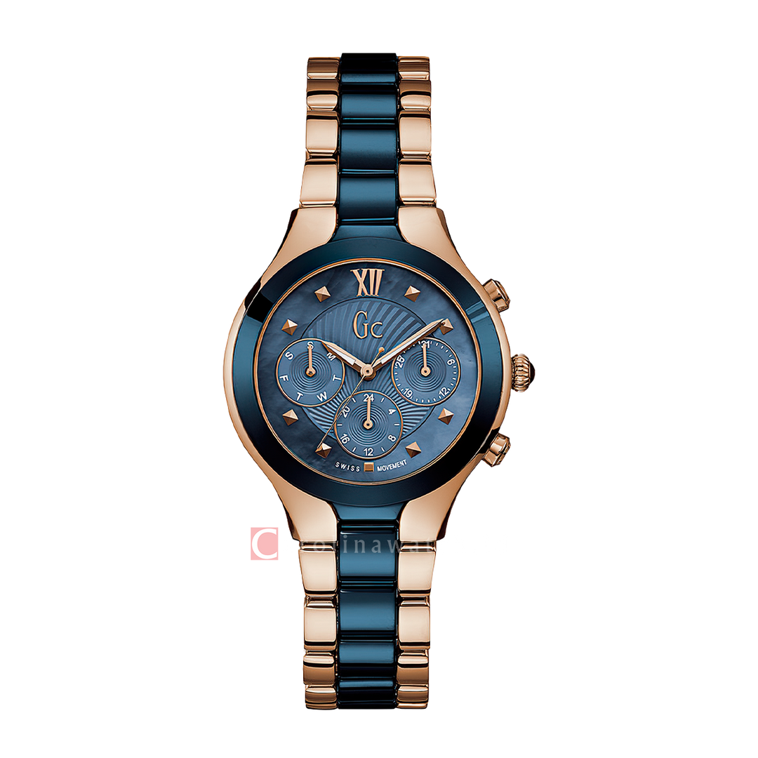 Jam tangan GC Y30003L7 Women Blue Dial Blue Rose Gold Stainless Steel Strap