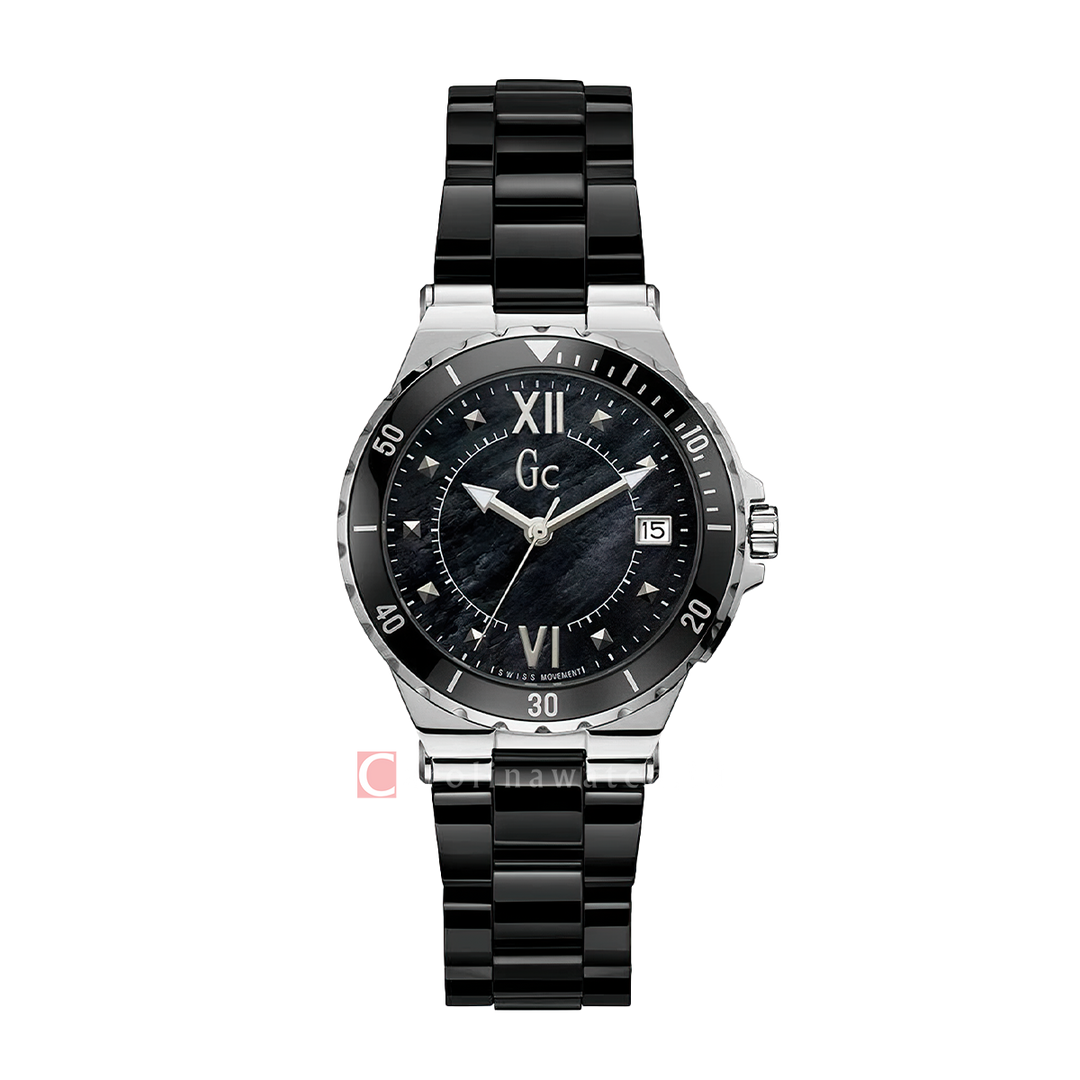 Jam Tangan GC Y42002L2 Women Black Dial Black Stainless Steel Strap