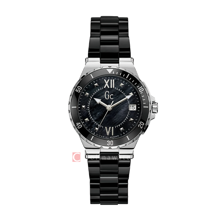 Jam Tangan GC Y42002L2 Women Black Dial Black Stainless Steel Strap