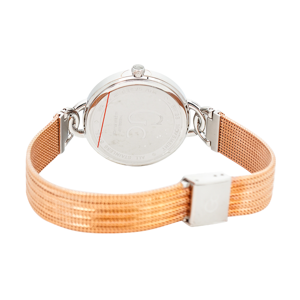 Jam Tangan GC Y49002L1 Women White Dial Rose Gold Stainless Steel Strap