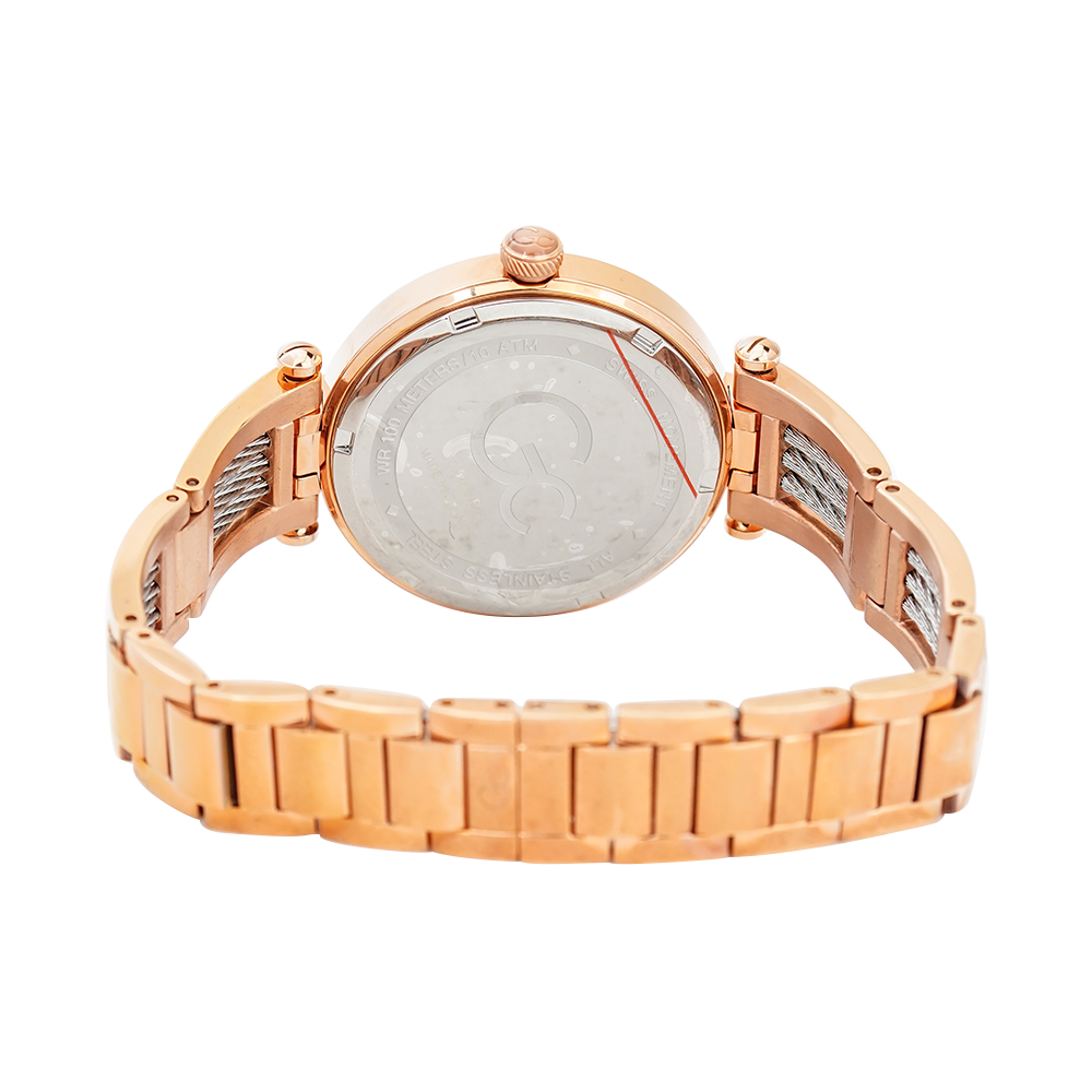 Jam tangan GC Y56002L1 Women White Dial Rose Gold Stainless Steel Strap