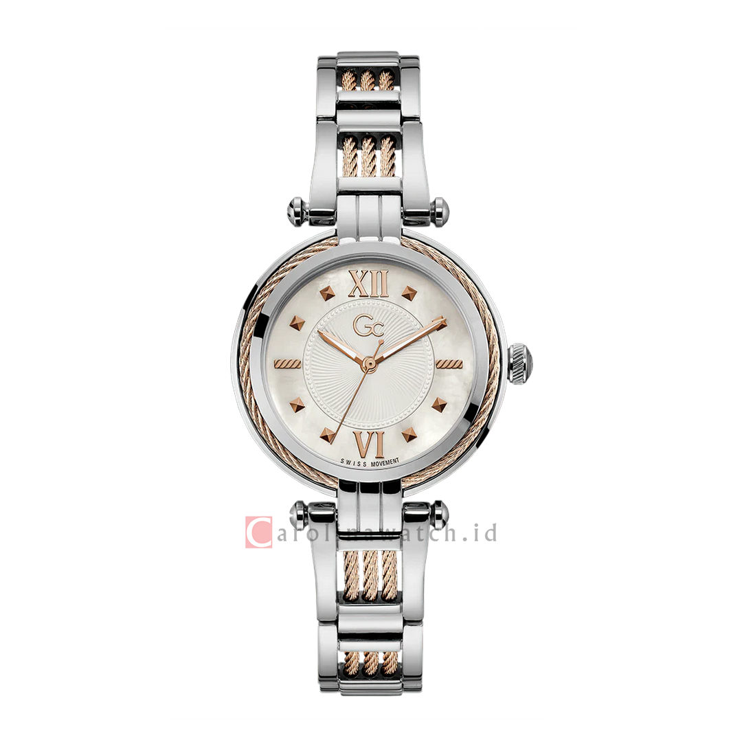 Jam tangan GC Y56003L1 Women White Dial Silver Rose Gold Stainless Steel Strap