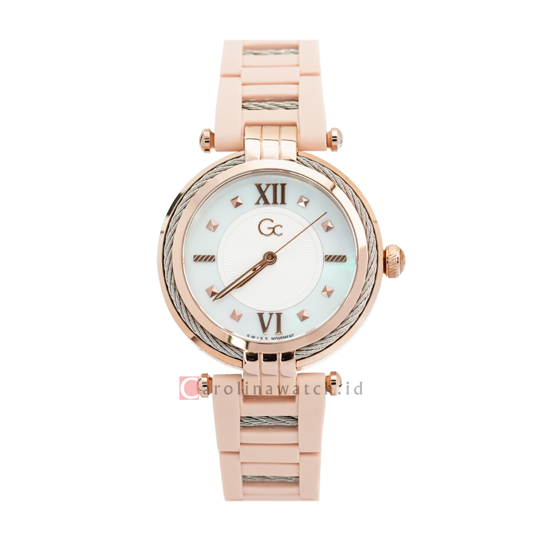 Jam tangan GC Y56005L1MF Women White Dial Rose Gold Stainless Steel Strap