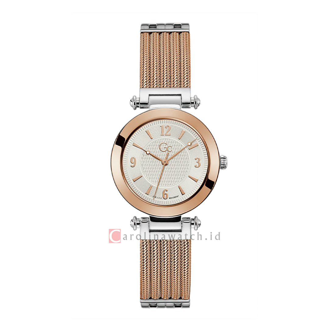 Jam tangan GC Y59001L1 Women Silver Dial Rose Gold Stainless Steel Strap