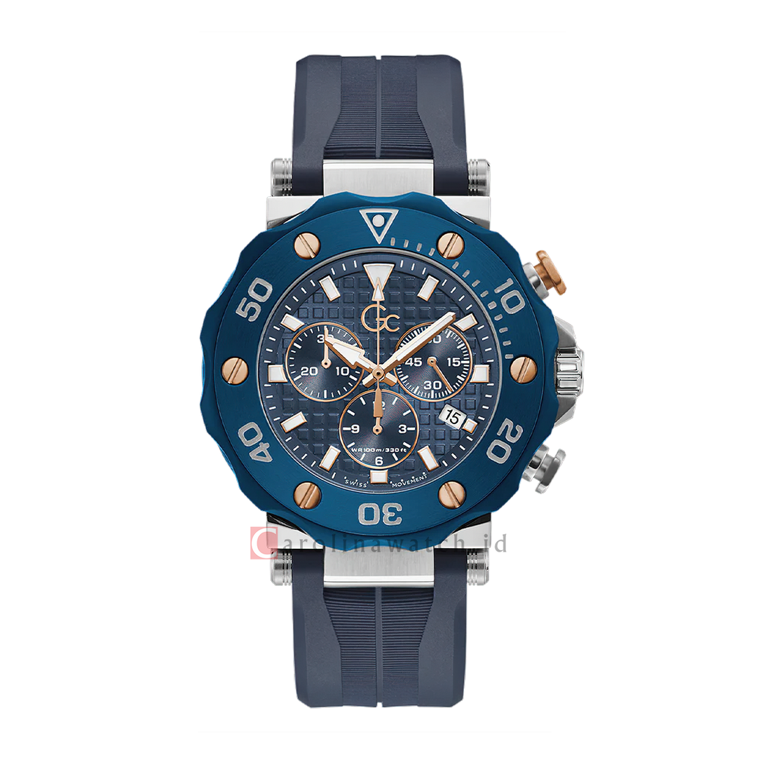 Jam tangan GC Y63006G7 Men Blue Dial Blue Rubber Strap