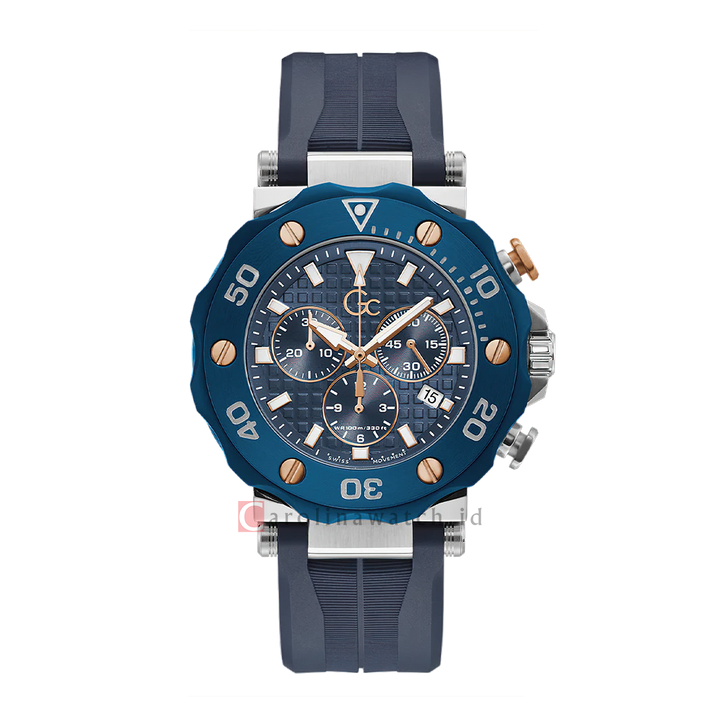 Jam tangan GC Y63006G7 Men Blue Dial Blue Rubber Strap