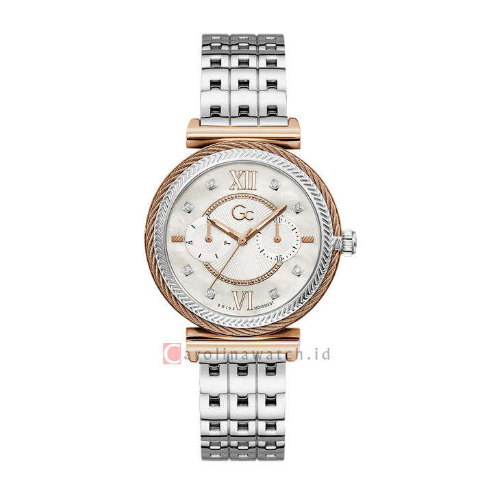 Jam Tangan GC Y76001L1MF Women White Dial Stainless Steel Strap