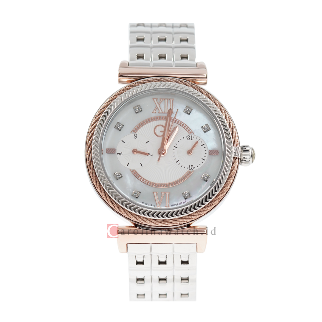 Jam Tangan GC Y76001L1MF Women White Dial Stainless Steel Strap