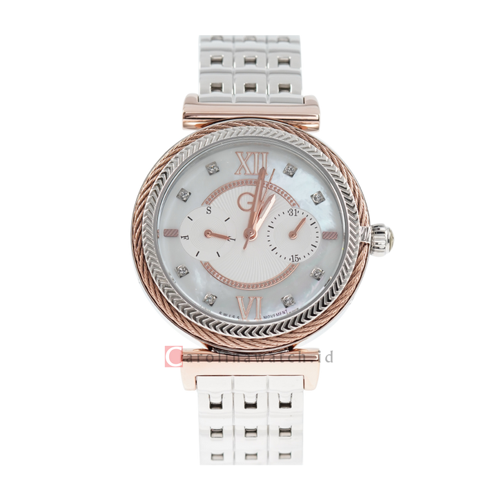 Jam Tangan GC Y76001L1MF Women White Dial Stainless Steel Strap