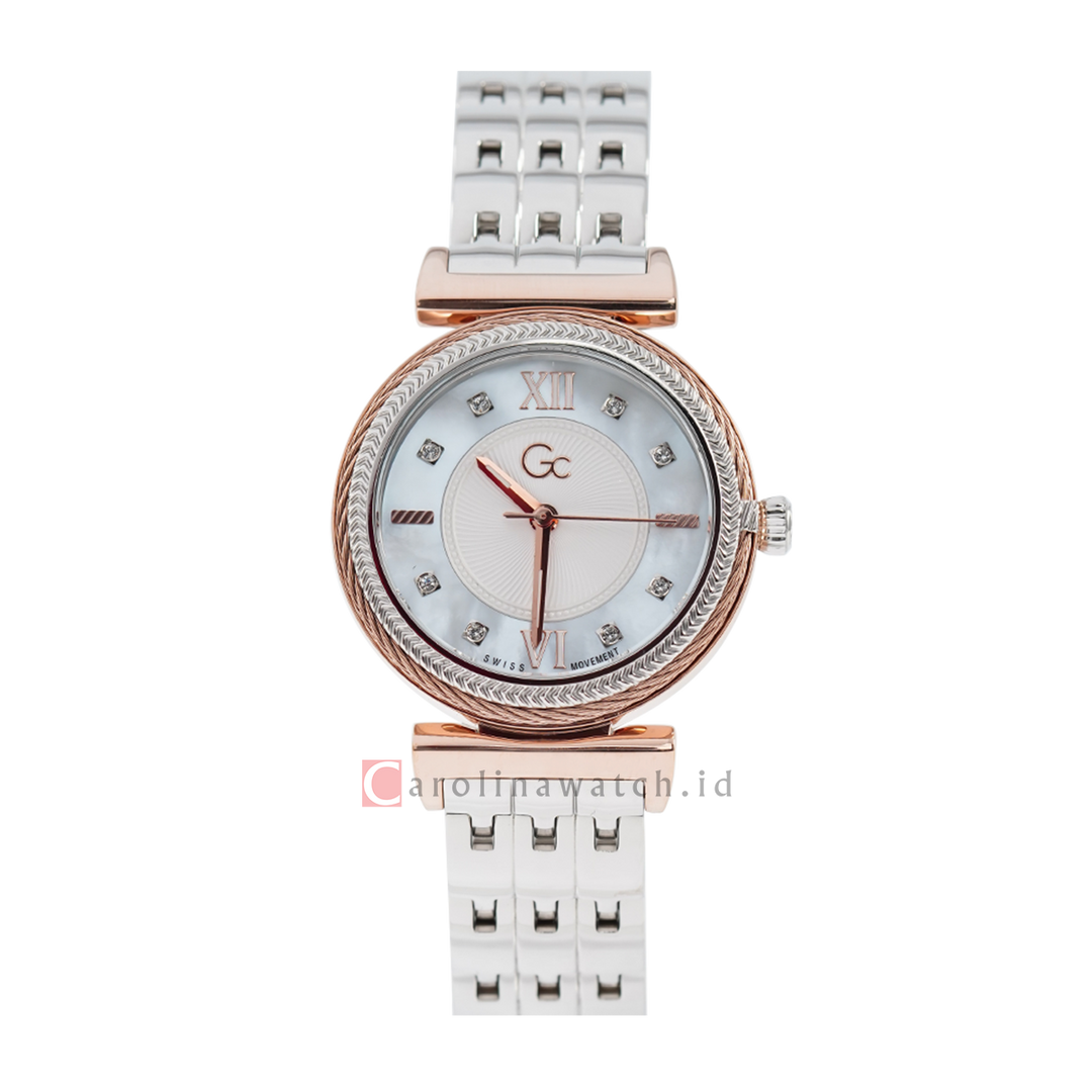 Jam Tangan GC Y88001L1MF Women White Dial Stainless Steel Strap