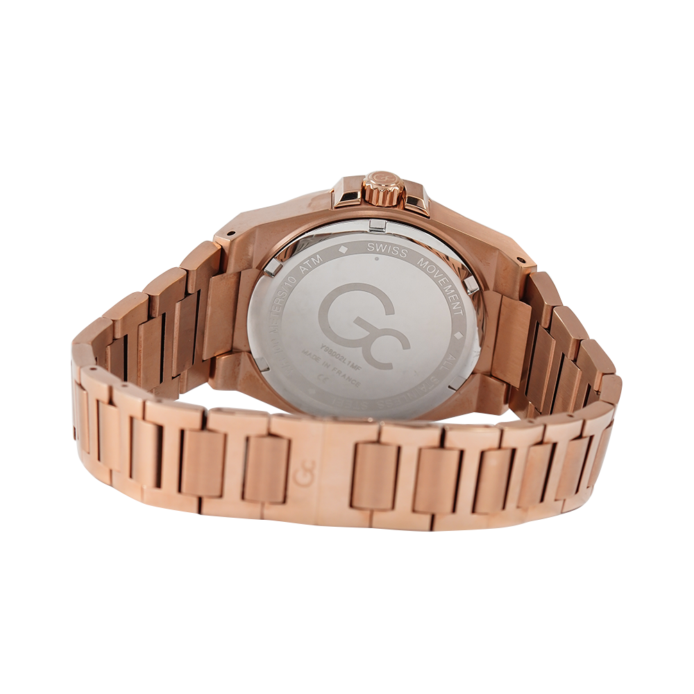 Jam Tangan GC Y98002L1 Women White Dial Rose Gold Stainless Steel Strap