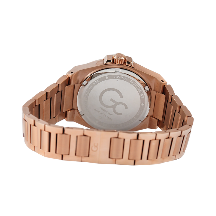 Jam Tangan GC Y98002L1 Women White Dial Rose Gold Stainless Steel Strap