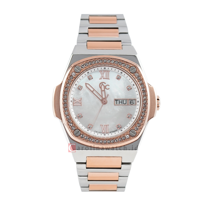 Jam Tangan Guess Collection Y98005L1 Women White Dial Stainless Steel Strap