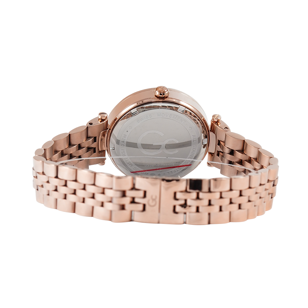 Jam Tangan GC Z01009L4MF Women Brown Dial Rose Gold Stainless Steel Strap