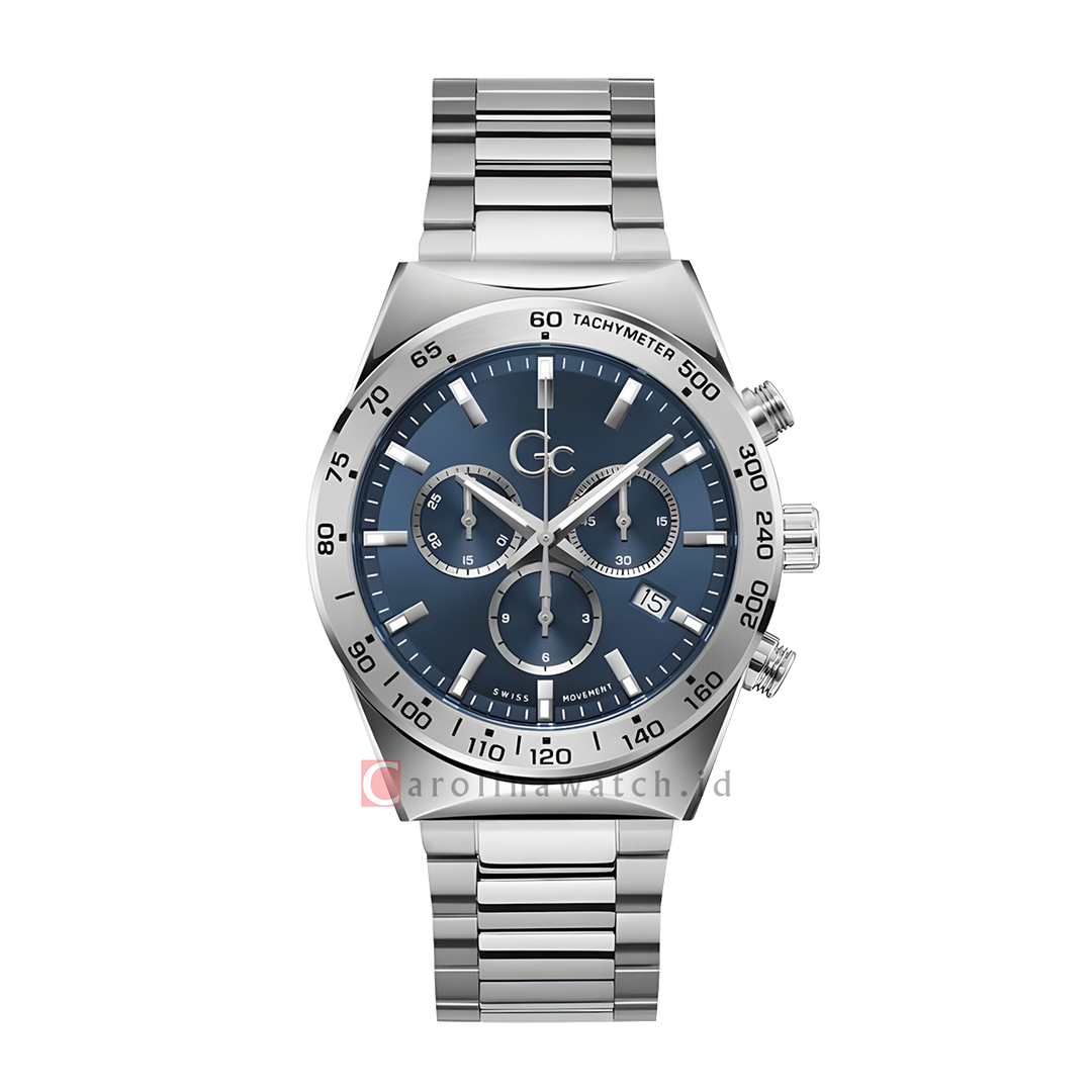 Jam Tangan GC Clubhouse Z17002G7MF Men Blue Dial Stainless Steel Strap