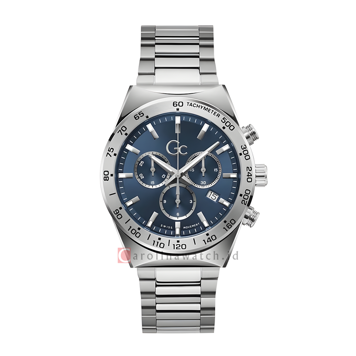 Jam Tangan GC Clubhouse Z17002G7MF Men Blue Dial Stainless Steel Strap