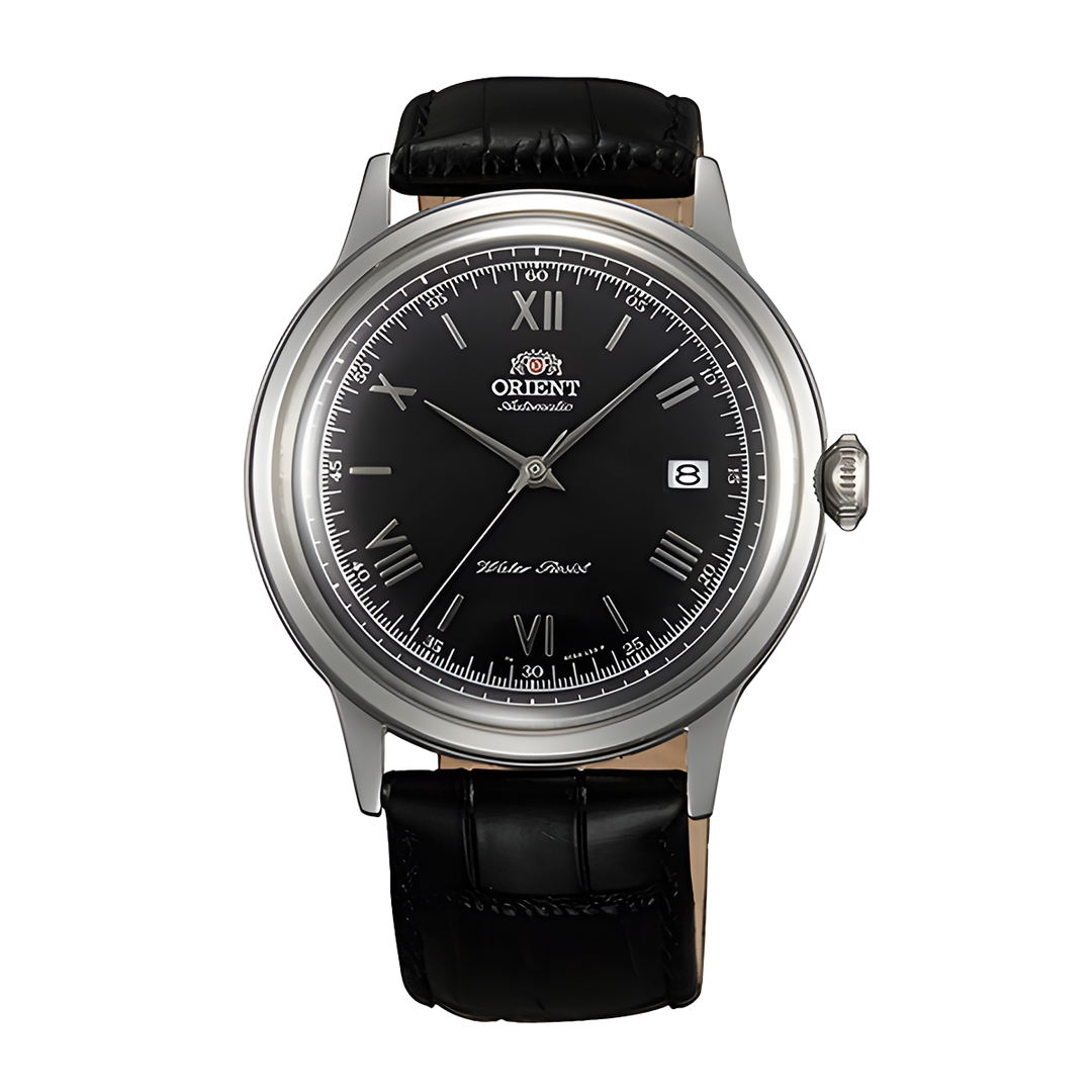 Jam Tangan Orient Bambimo AC0000AB Men Black Dial Black Leather Strap