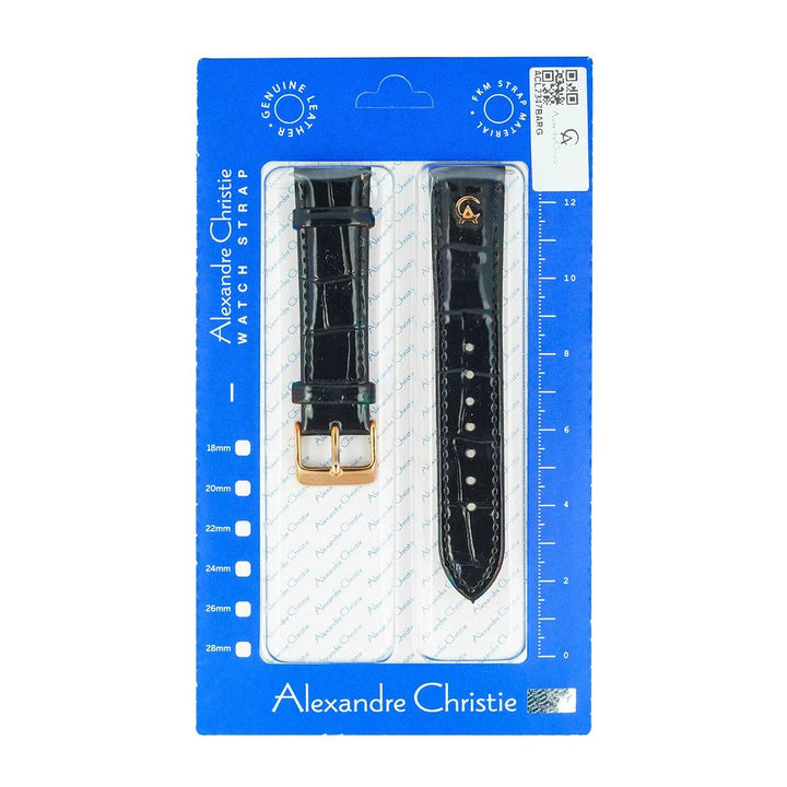 Tali Strap Jam Tangan Alexandre Christie ACL2347BARG Black Leather Strap