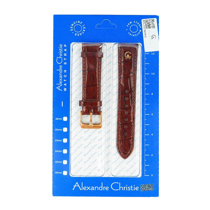 Tali Strap Jam Tangan Alexandre Christie ACL2347BORG Brown Leather Strap