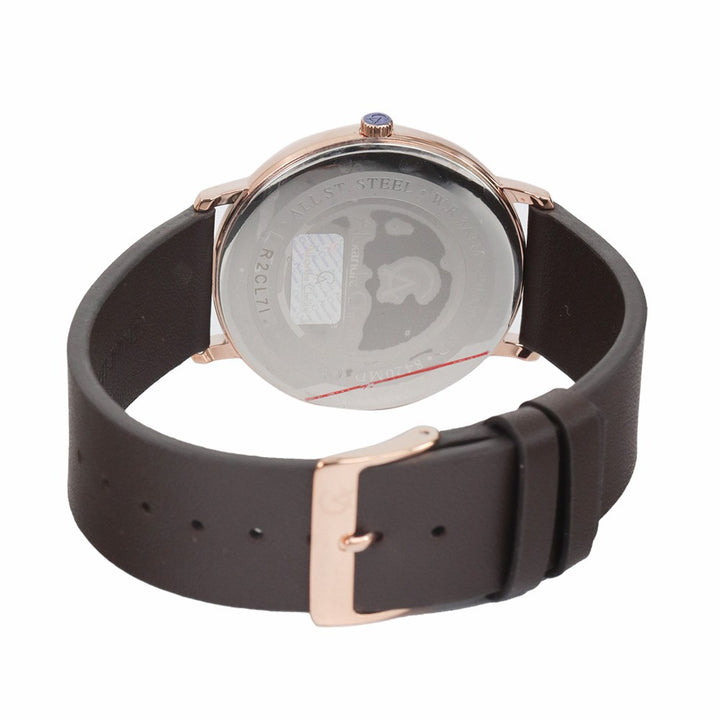 Jam Tangan Alexandre Christie Classic AC 8420 MDLRGSL Men White Dial Brown Leather Strap