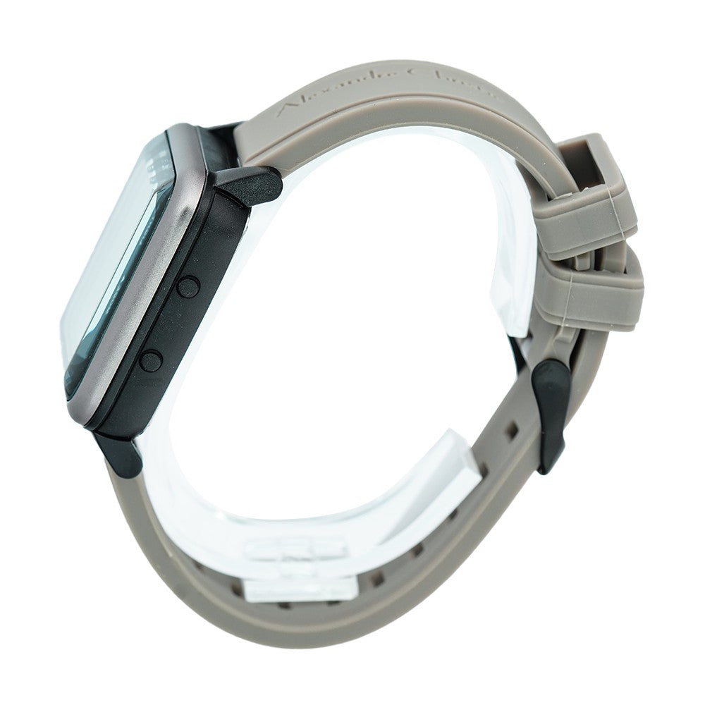 Jam Tangan Alexandre Christie Digi AC 9344 MHRGRBA Men Black Dial Grey Rubber Strap