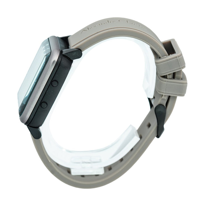 Jam Tangan Alexandre Christie Digi AC 9344 MHRGRBA Men Black Dial Grey Rubber Strap