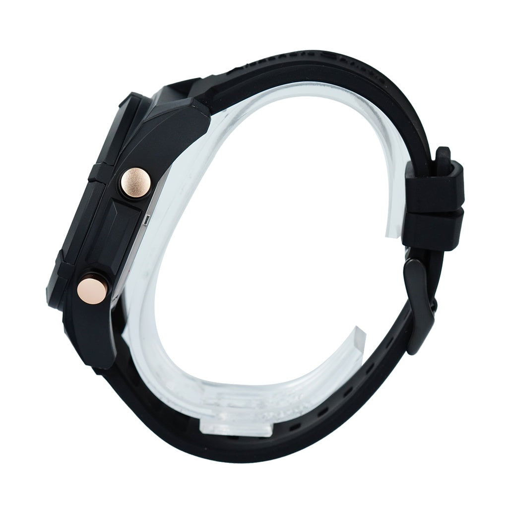 Jam Tangan Alexandre Christie Digi AC 9371 MHRIPBARG MenBlack Digital Dial Black Rubber Strap