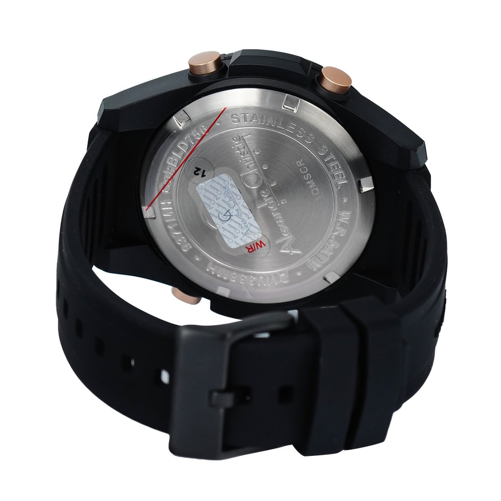 Jam Tangan Alexandre Christie Digi AC 9371 MHRIPBARG MenBlack Digital Dial Black Rubber Strap