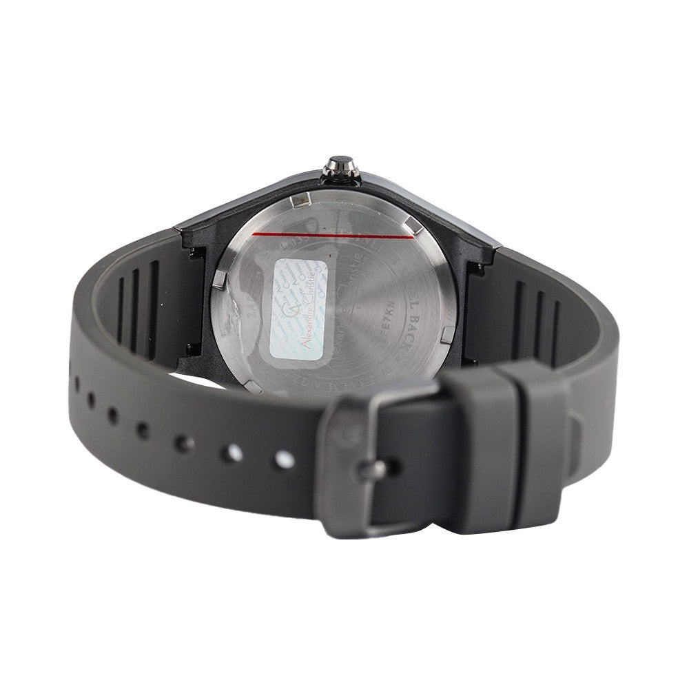 Jam Tangan Alexandre Christie AC 2A07 LHRIGBA Women Black Dial Black Rubber Strap