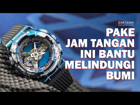 Jam Tangan CASIO G SHOCK GM-110EARTH-1A Men Planet Earth Inspired Digital Analog Dial Black Resin Band