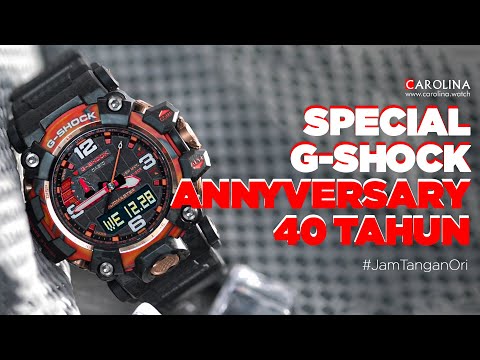 Jam Tangan CASIO G SHOCK GWG-2040FR-1A Men 40th Anniversary Flare Red Digital Analog Dial Black Resin Band