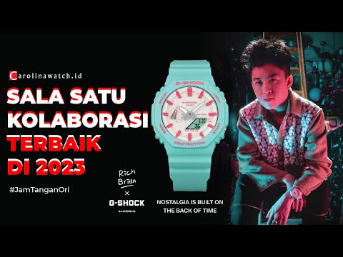 Jam Tangan Casio G-Shock x Rich Brian GA-2100RB-3A Men Pink Salmon Dial Tosca Resin Band