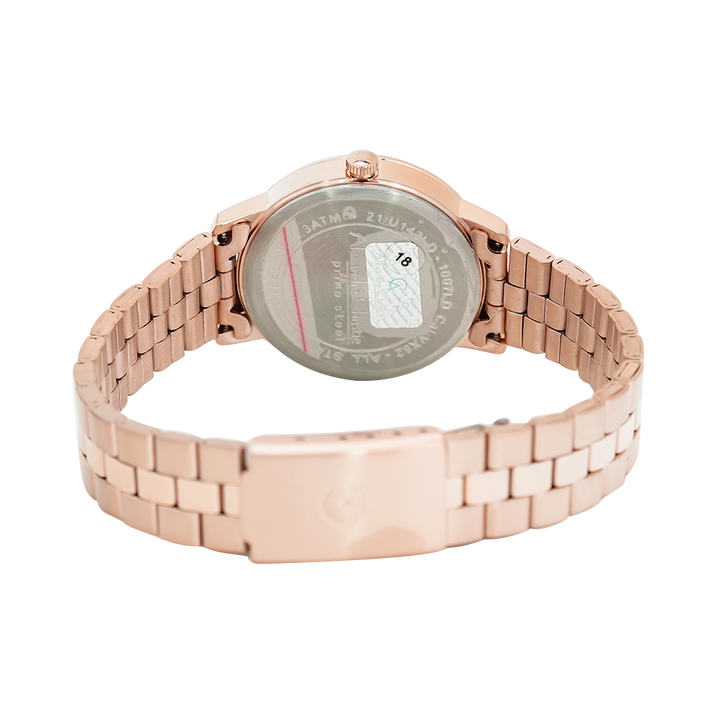 Jam Tangan Alexandre Christie Primo Steel AC 1007 LDBRGLN Women Light Pink Gold Dial Rose Gold Stainless Steel Strap