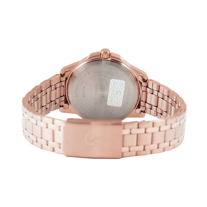 Jam Tangan Alexandre Christie Primo Steel AC 1017 LDBRGLN Women Rose Gold Dial Rose Gold Stainless Steel Strap