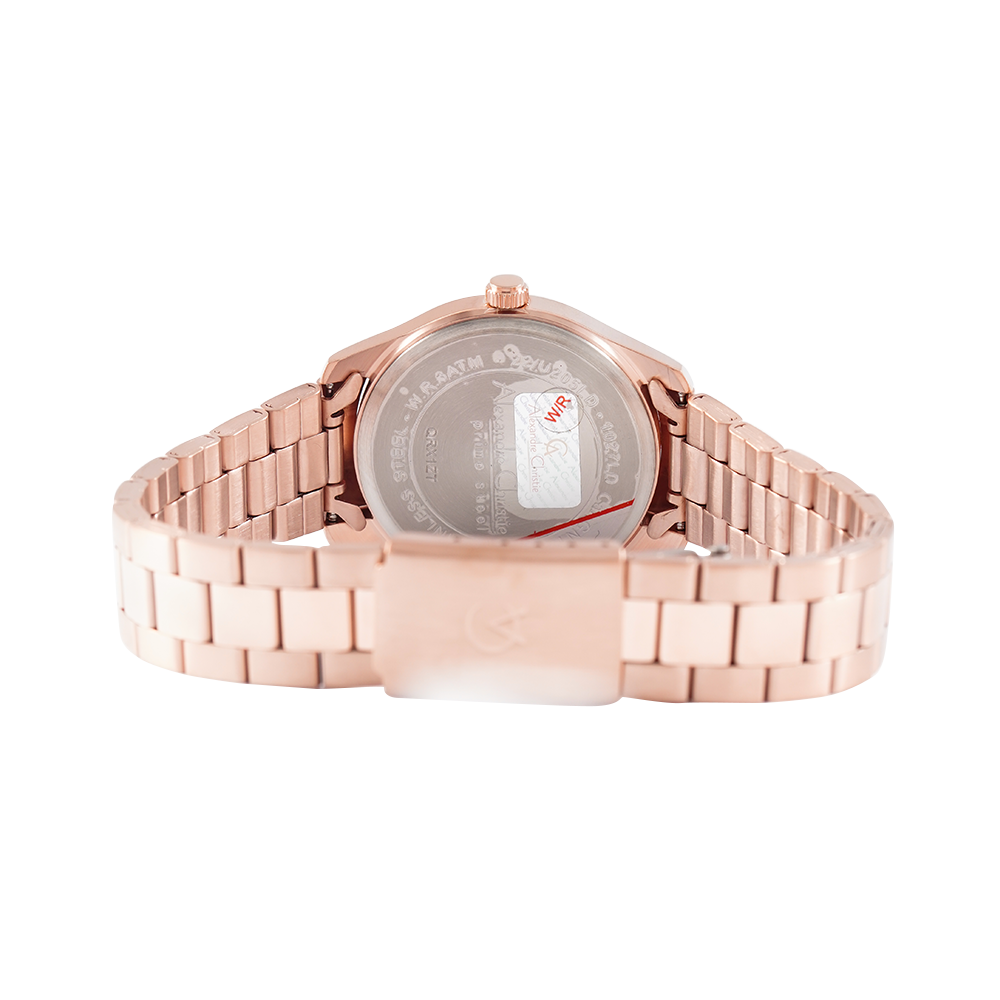 Jam Tangan Alexandre Christie AC 1027 LDBRGLN Women Rose Gold Dial Rose Gold Stainless Steel Strap