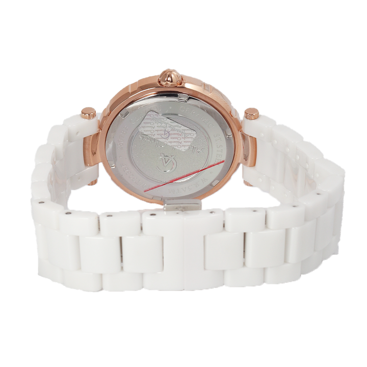 Jam Tangan Alexandre Christie AC Fashion AC 2807 BFBRGSL Women White Mother of Pearl Dial White Ceramic Strap