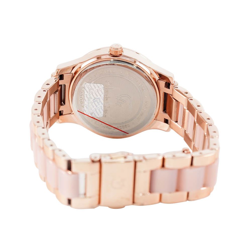 Jam Tangan Alexandre Christie AC 2932 BFBRGLNPN Women Pink Dial Rose Gold Stainless Steel Strap