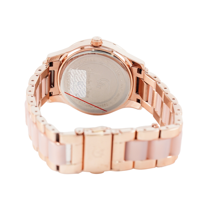 Jam Tangan Alexandre Christie AC 2932 BFBRGLNPN Women Pink Dial Rose Gold Stainless Steel Strap