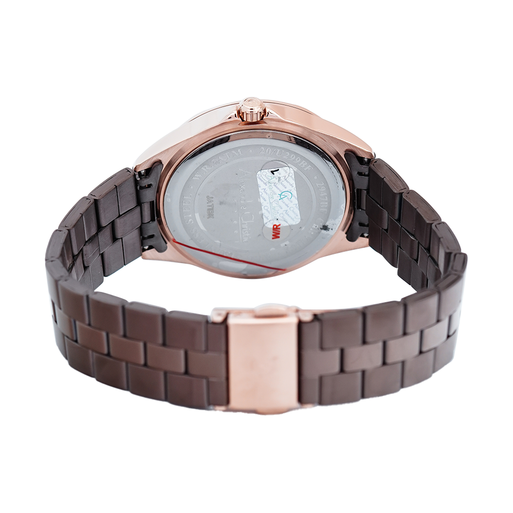 Jam Tangan Alexandre Christie AC 2947 BFBROBO Women Brown Dial Brown Stainless Steel Strap