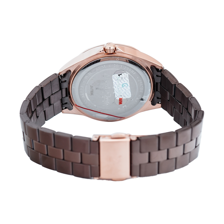 Jam Tangan Alexandre Christie AC 2947 BFBROBO Women Brown Dial Brown Stainless Steel Strap