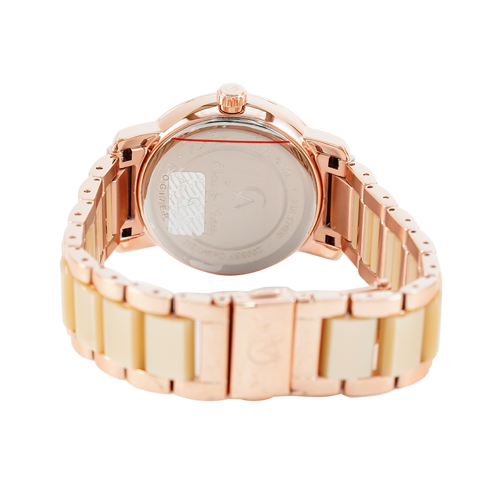 Jam Tangan Alexandre Christie Passion AC 2993 BFBRGLN Women Rose Gold Dial Dual Tone Stainless Steel Strap