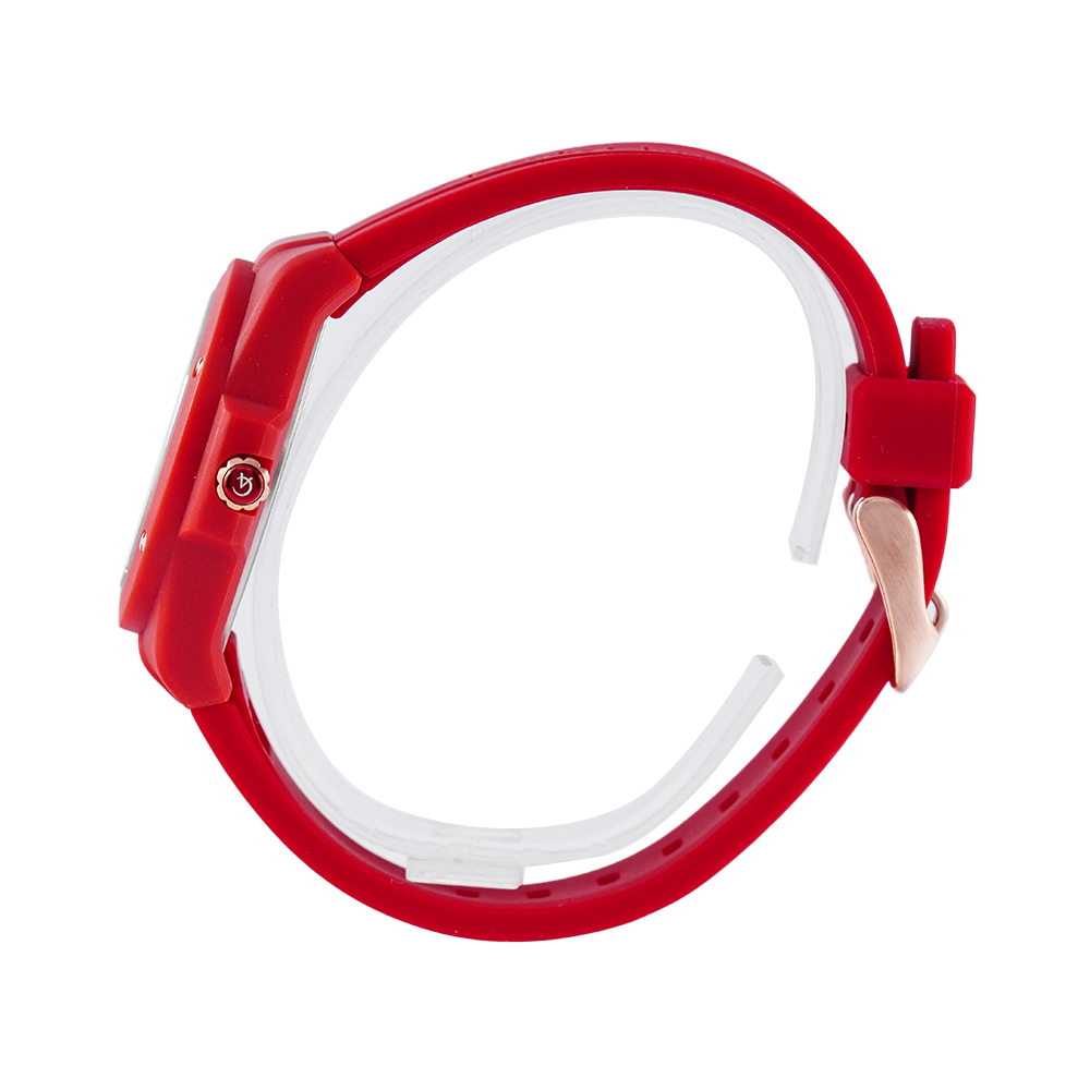 Jam Tangan Alexandre Christie AC 2A02 BFRRGRE Women Skeleton Dial Red Rubber Strap