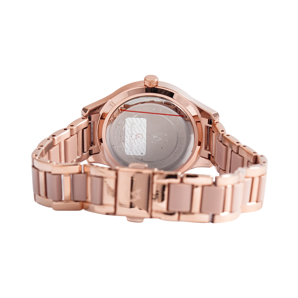 Jam Tangan Alexandre Christie Passion AC 2A15 LDBRGRG Women Rose Gold Dial Rose Gold Stainless Steel Strap