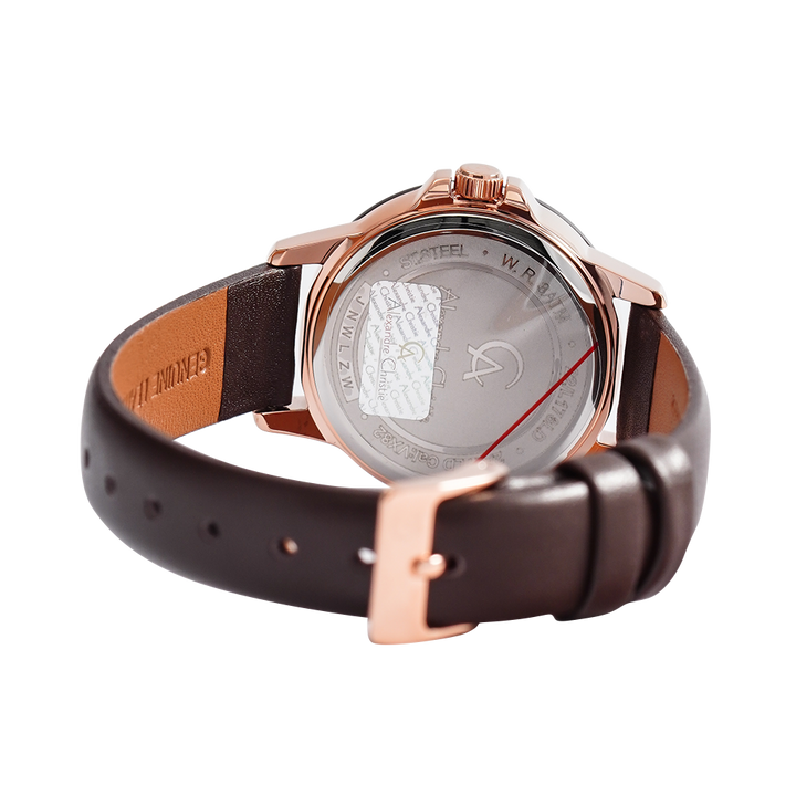 Jam Tangan Alexandre Christie Passion AC 2A17 LDLRGGRBO Women Brown Dial Brown Leather Strap