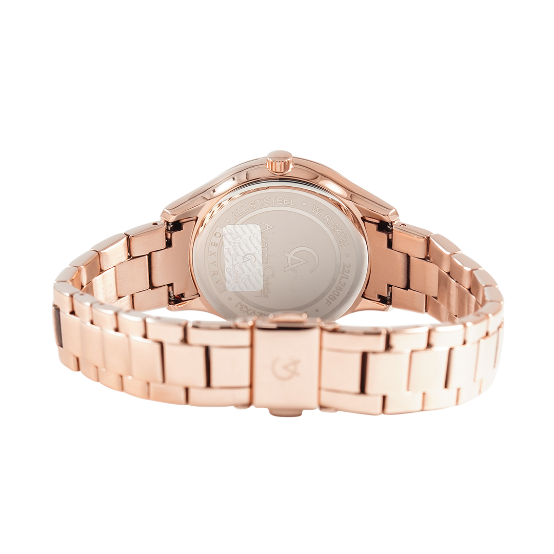 Jam Tangan Alexandre Christie Passion AC 2A33 BFBRGLB Women Purple Dial Rose Gold Stainless Steel Strap